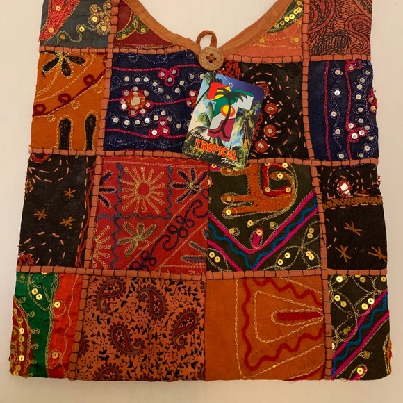 Indian Tropical Fashion Embroidered Sequins Bag - Picture 2 of 8